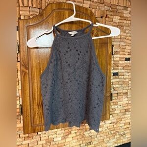 Y2K American Eagle lace open back high neck cropped tank size large